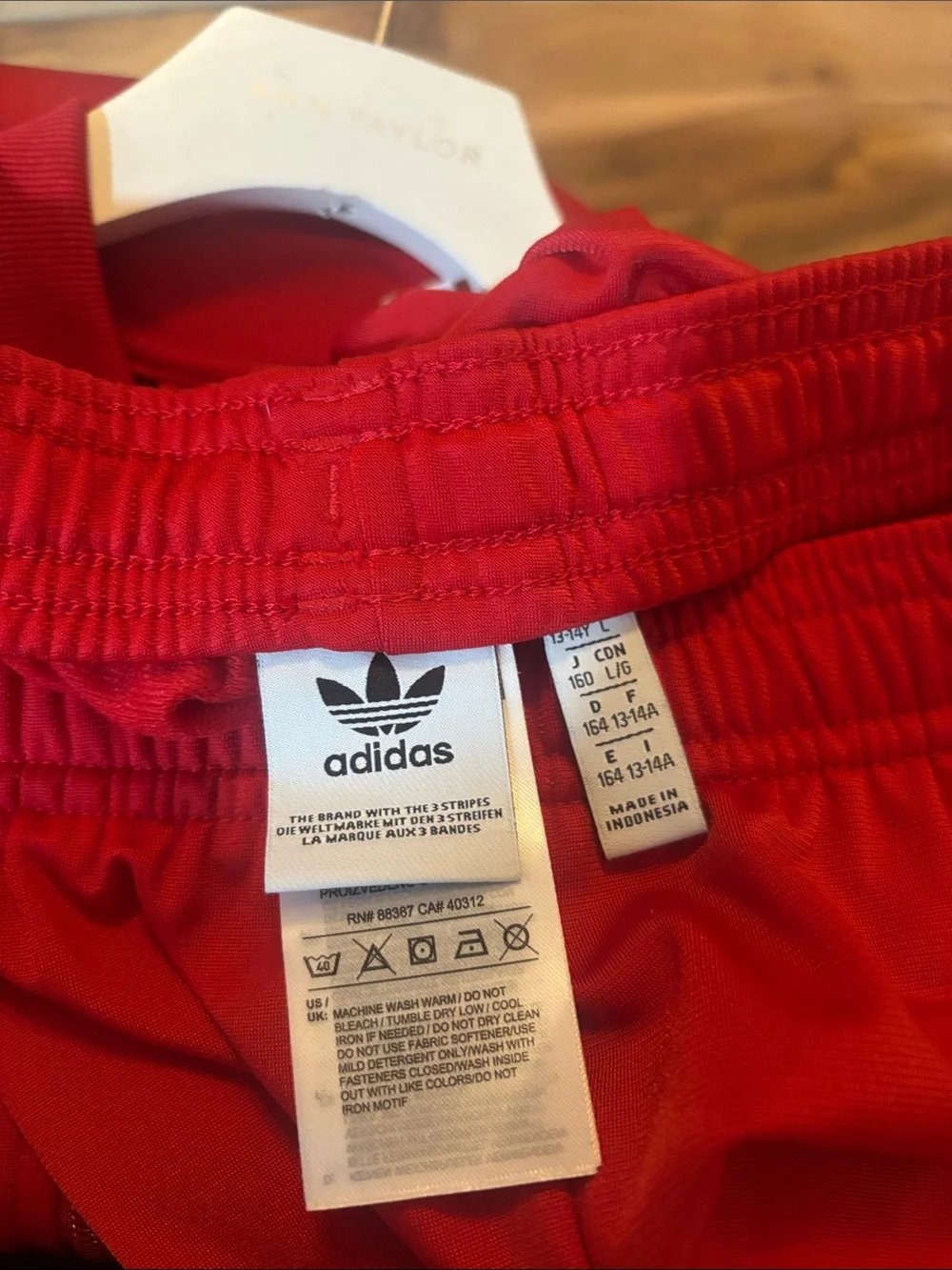 Adidas red tracksuit 13/14Y